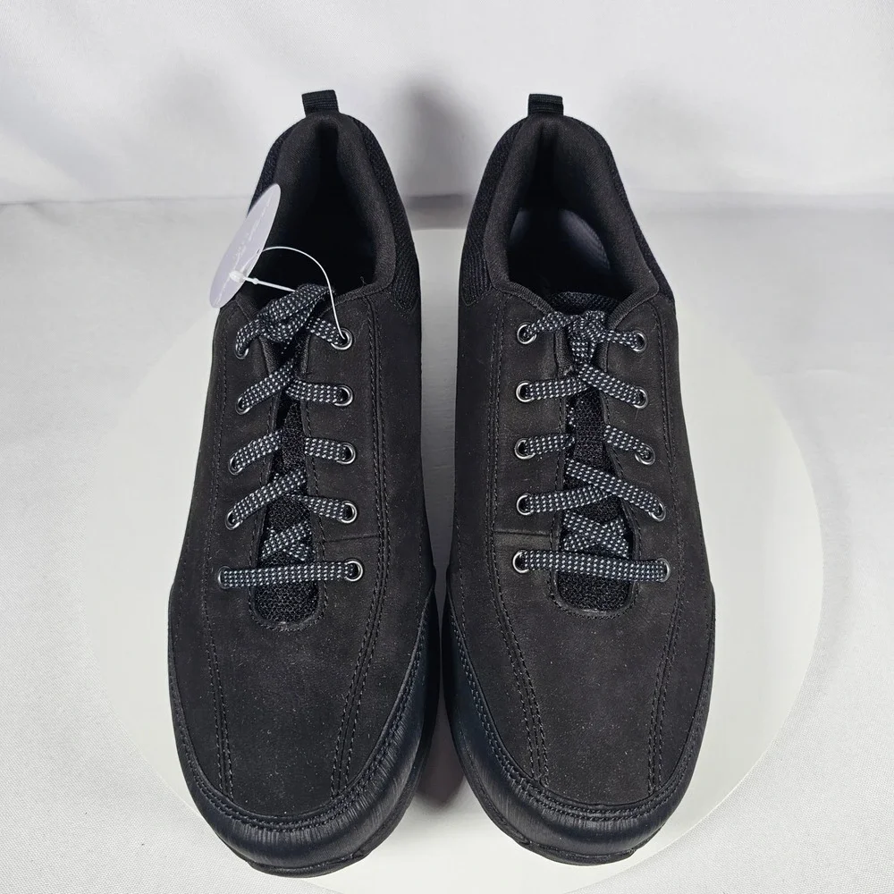Easy Spirit Essolana Black Leather Upper Comfort Sneakers Shoes Womens Size 9.5M
